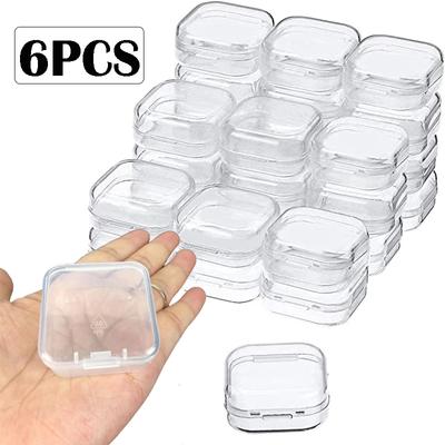 6 pezzi mini scatola di immagazzinaggio quadrata trasparente orecchini di plastica scatola di immagazzinaggio di gioielli scatola di immagazzinaggio piccola scatola quadrata organizzatore di gioielli