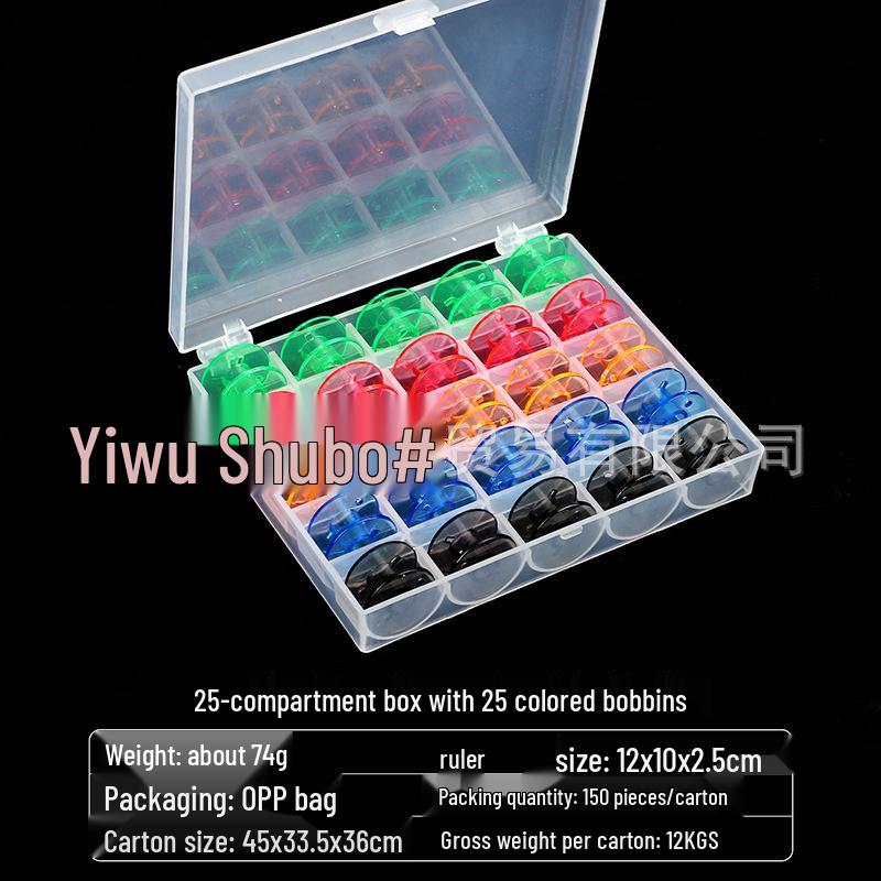Bobbin Lock Core Storage Box with 25/36 Compartments - Clear Plastic Sewing Machine Spool Organizer.
