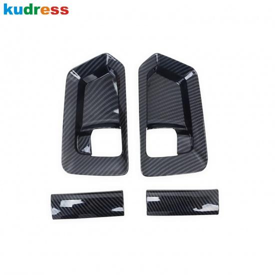 For Toyota HiAce Granvia Commuter -   2024 Carbon Car Inner Door Handle Bowl Cover Trim Interior Accessories Carbon Fiber