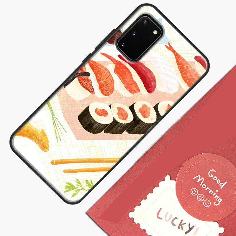 Kawaii Sushi Pattern Phone Case For Samsung Galaxy S26 S25 Ultra S20 S21 S22 S23 S24 S10 Plus S25 FE Cover Shell