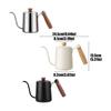 Bouilloire à Café en Acier Inoxydable 304 avec Bec Long Col de Cygne Capacité 600ML Théière avec Poignée en Bois Pour Contrôle Manuel des Gouttes