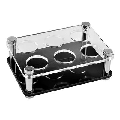 Transparenter Acryl-Becherhalter 32/38mm Multi-Slots Weinglashalter Schwarze Basis Rundes Loch Schnapsgläserhalter Champagner