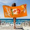 1PC Aperol Spritz Beach Towel, Quick-Dry Polyester, Lightweight Soft for Swimming, Surfing & Camping, Unisex Travel Accessory, I