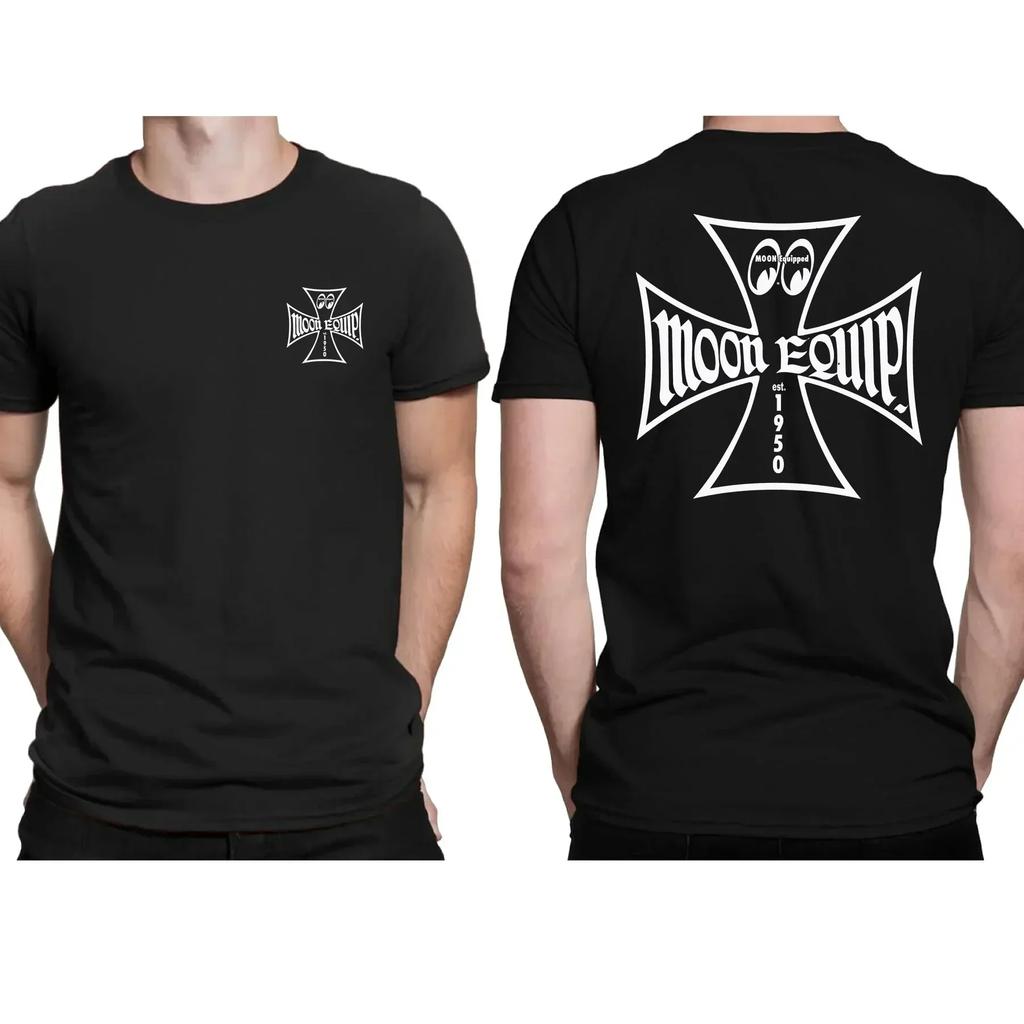 3D Printed Men's Black T-Shirt Mooneyes Graphic Outdoor Sports Short Sleeve Tees Fashion Cool Street Speed Equipment Casual Tops