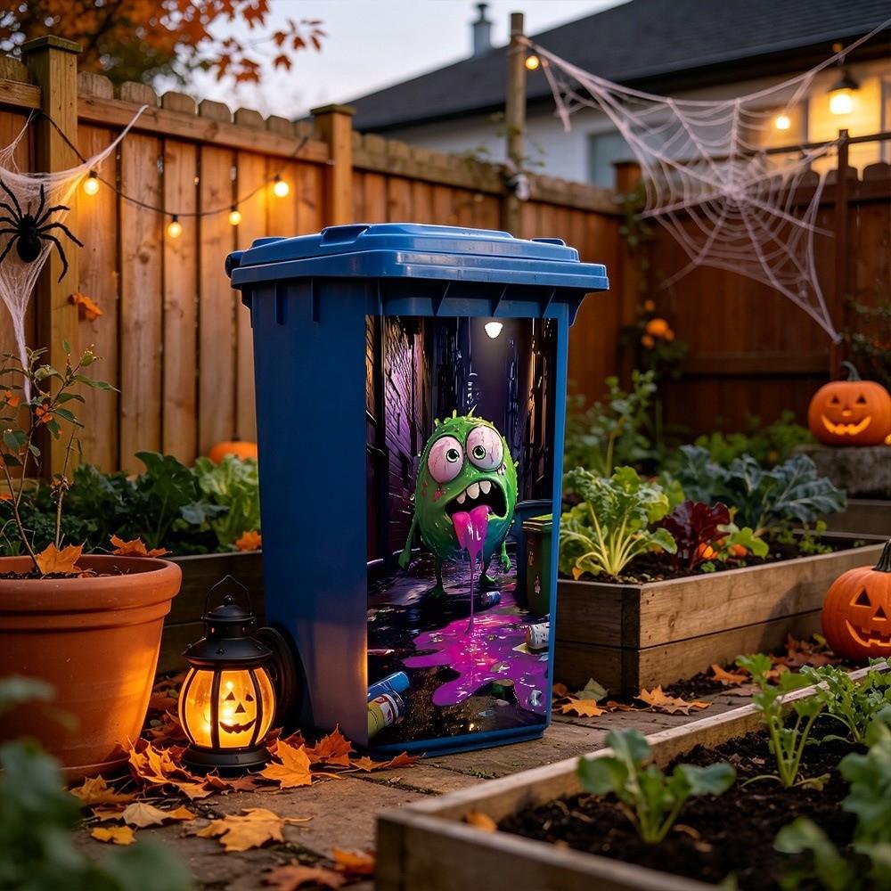 Waterproof Bin Decor Sticker Self Adhesive Trash Can Sticker New Wall Decal  Garden Layout