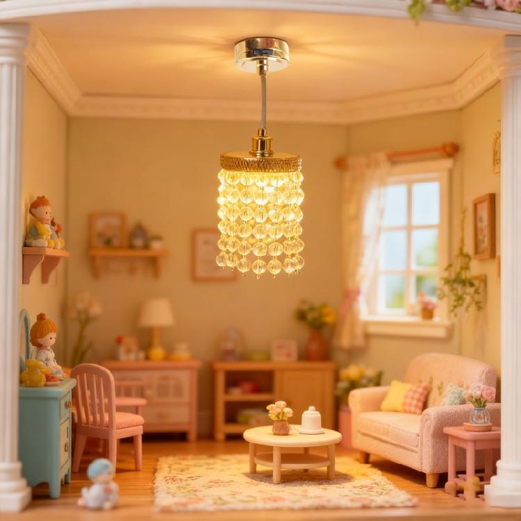 Doll House Ceiling Lamp Model Furniture Model Accessories Teenager Girls for 1:12 Dollhouses Living Room Decorations