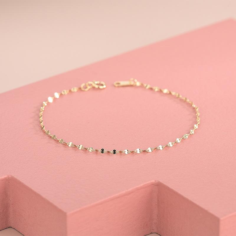 

S925 Посеребренный браслет из 14-каратного золота с японскими блестками Простой браслет со спиральным поворотом 17CM