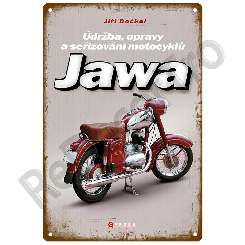 JAWA Vintage Nástěnný Plakát Vintage Retro Nástěnný Domácí Restaurace Dekorace Plaketa Kovová Nástěnná Dekorace Umění Kovová Značka Plechová Značka Talíř