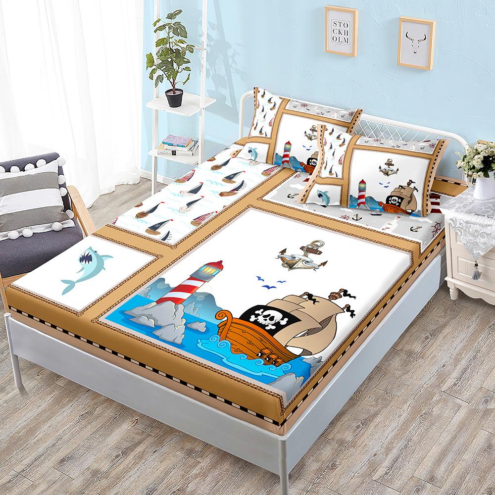 Three-Piece Mattress, Sea Turtle Blue Underwater World Mattress, Mattress Protective Cover