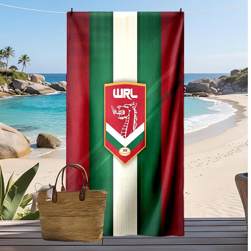 Wales Rugby Print Beach Towel Soft Portable Quick?dry Towel For Pool Summer Vacation Outdoor Sport
