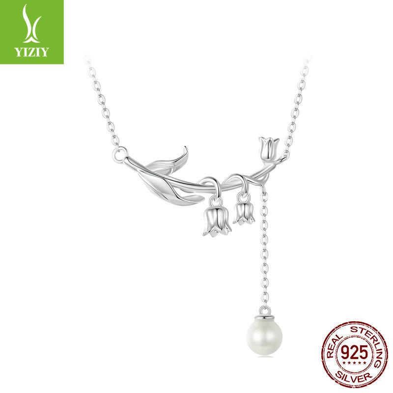 

Маленькое свежее ожерелье из бусин в виде цветка ландыша, женское, нишевый дизайн, цветок, стерлинговое серебро 925 пробы, цепочка для ключицы 925 silver