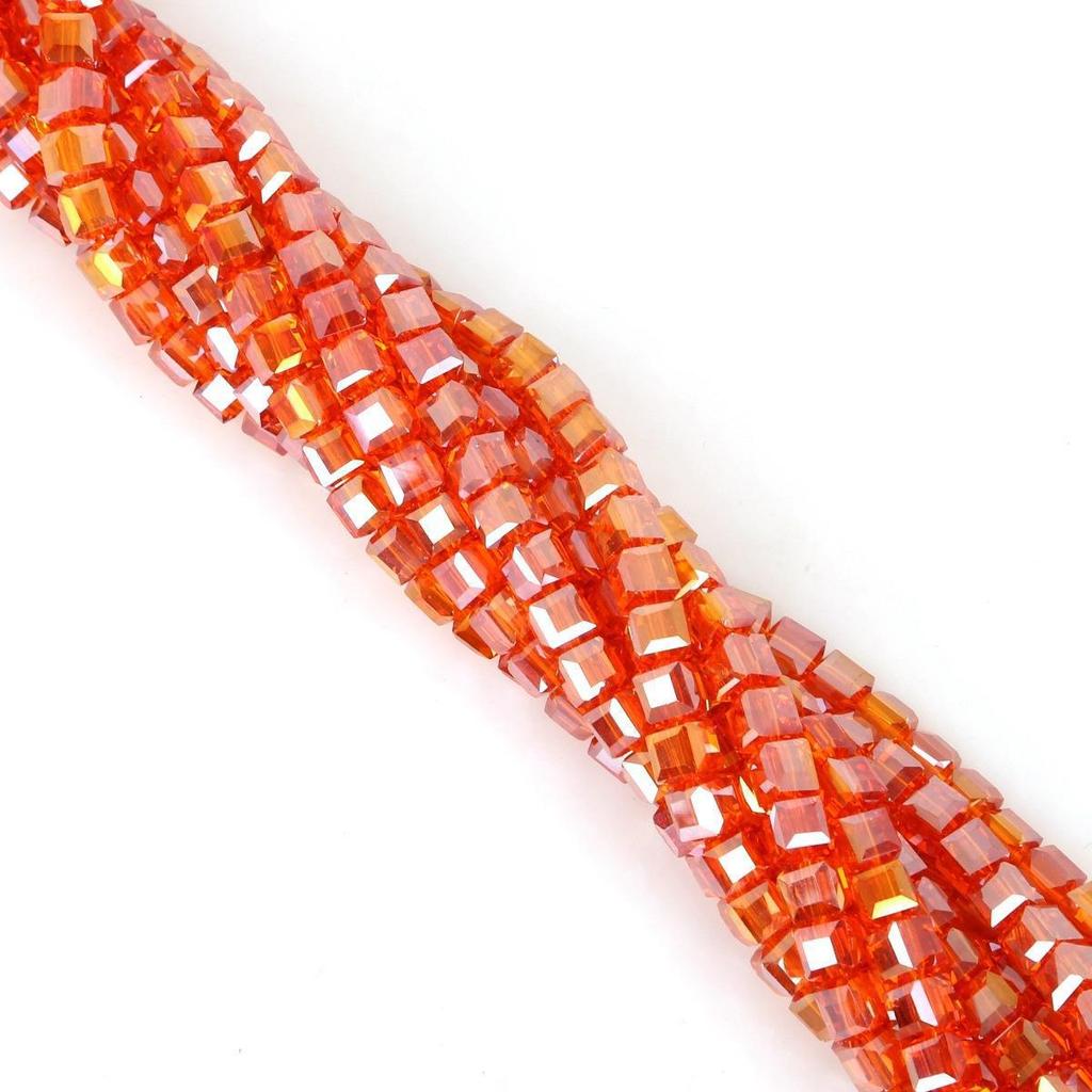 2-8mm Mixed Color Square Glass Crystal Beads for Handmade DIY Jewelry and Necklaces