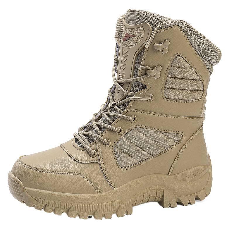 Outdoor High-Top Wüstenstiefel Trainingsstiefel Herren Rutschfeste Wanderschuhe Sandfarbene Gobi Wanderschuhe Sandsichere Stiefel Übergröße Herrenschuhe