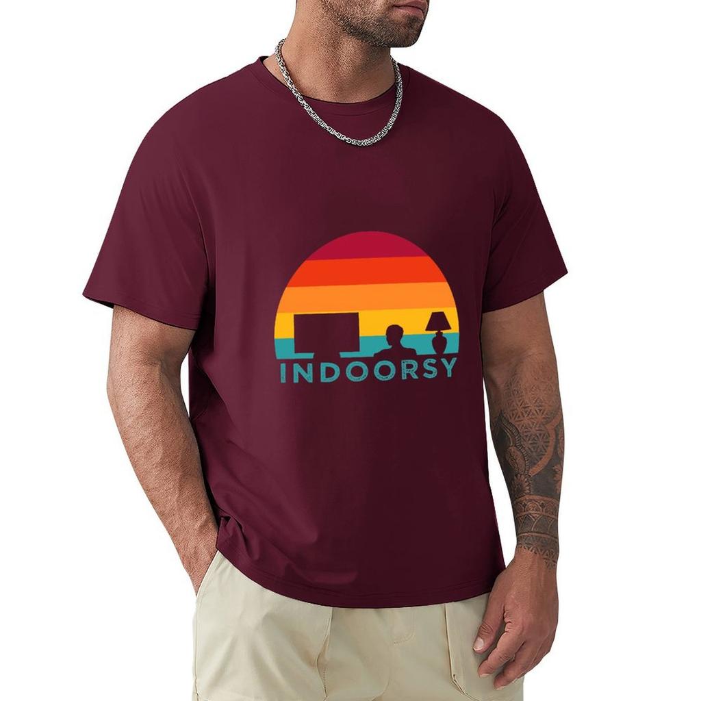 Funny Indoorsy Rather Be Inside Indoors Streaming Meme Gift T-Shirt Anime Tshirt Blouse Heavy Weight T Shirts For Men