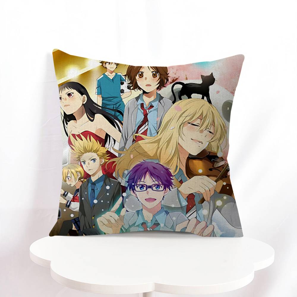 Anime Y-Your L-Lie In A-April Kissenbezug 30x50 Polyester Sofakissen Dekorative Zierkissen Heimdekoration Kissenbezug