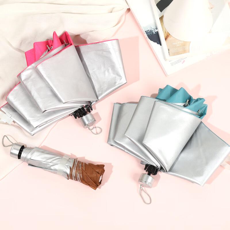 Трехстворчатый серебристый зонт от солнца/дождя Nanqiao 21 inch