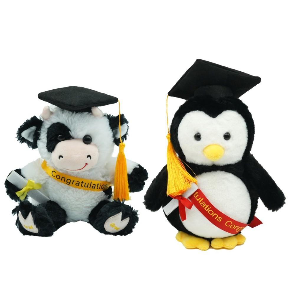 Penguin Cow Doctor Plush Toy With Pp Cotton For Graduation Gifts And Kids