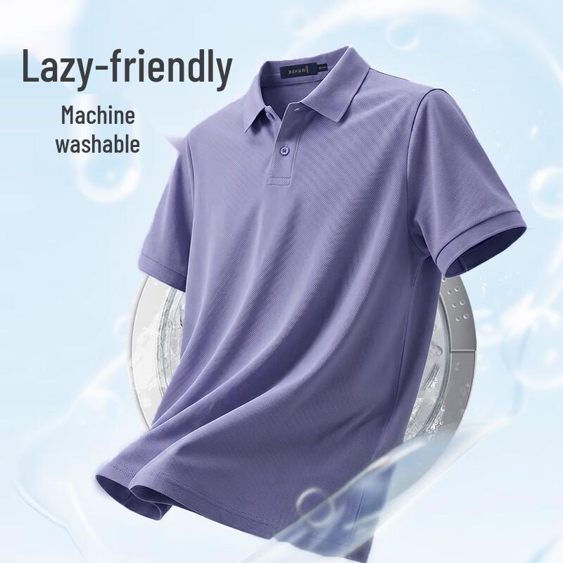 Zhuangji Men's 100% Cotton Business Casual Polo Shirt