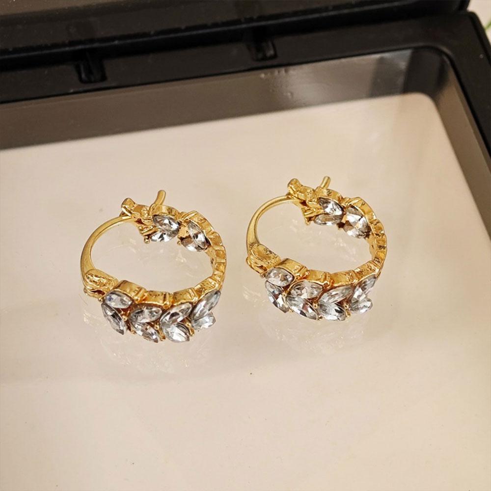 Shiny Micro-inlaid Rhinestone Earrings for Women Zircon Earrings Geometric Cross Stud Earring Daily Life Earwear  Gift