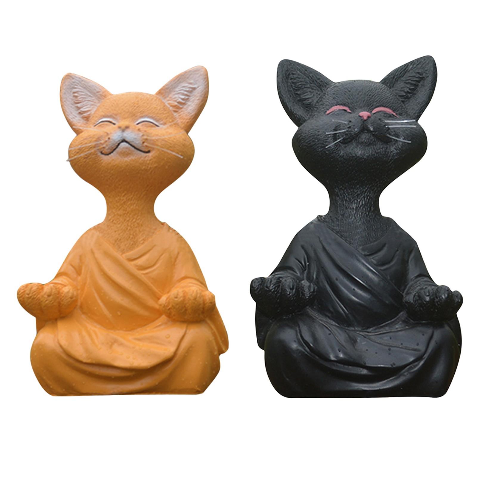 

Whimsical Black Buddha Figurine Meditation Yoga Collectible Happy Decor