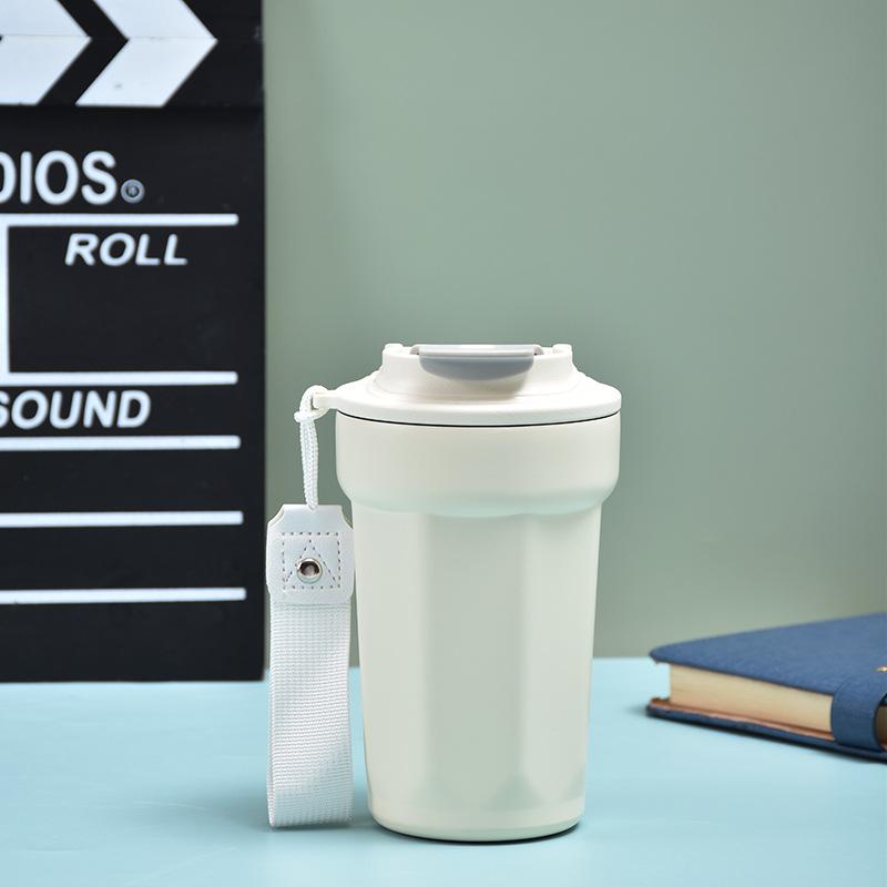 Neue Edelstahl Achteck Kaffeetasse Hohes Erscheinungsbild Mädchen Begleittasse Tragbare Auto Kaffee Thermosbecher