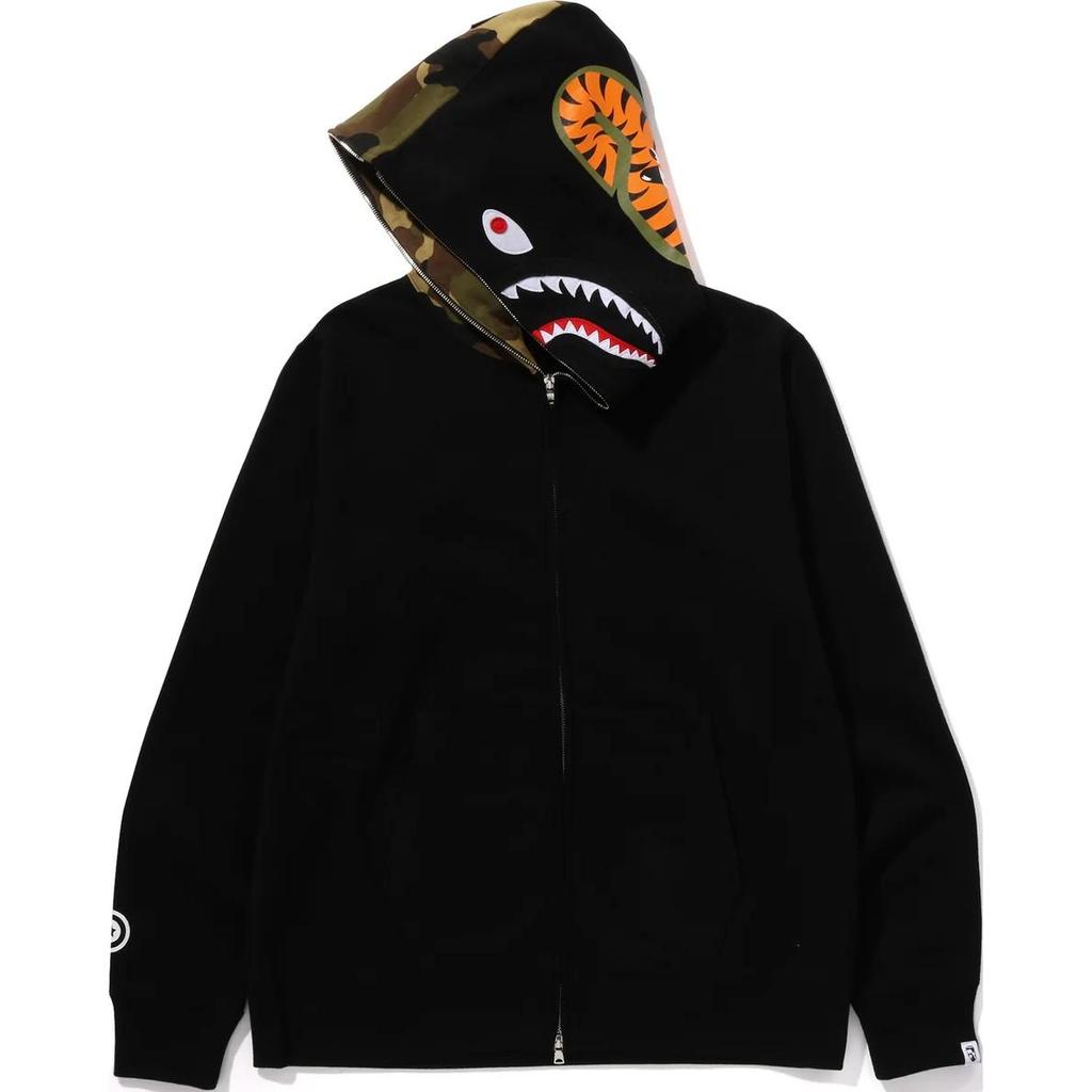 Bape A Bathing Ape Shark-pattern Hooded Zip-up Sweatshirt Unisex 0ZXSWM115005N