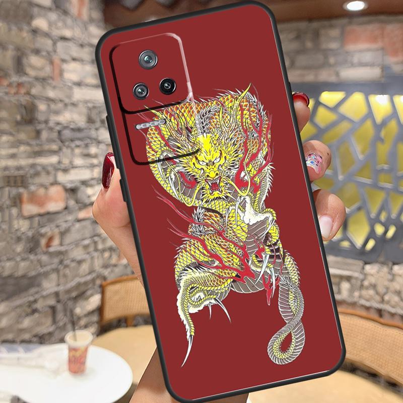 Yakuza Dragon Tattoo Case For Xiaomi 14 Ultra 15 13 11T 12T 13T 14T Pro POCO X3 X5 X6 X7 Pro M6 F5 F6 Pro Cover