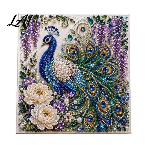 Stress Relief Art Activities Butterfly Faux Diamond Kit Flower Peacock Hummingbird Pearl Exquisite Birthday Gifts 3D Sparkling Bead Painting