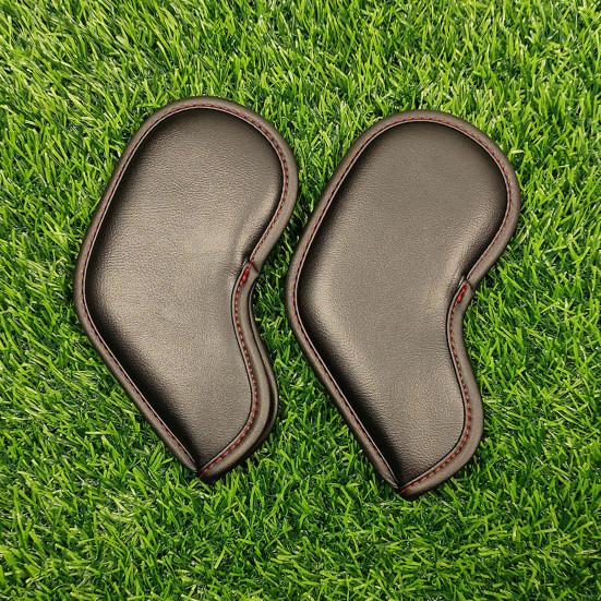 10Pcs Golf Iron Headcover Number Letter Skull Waterproof Faux Leather Golf Club Head Protector Cover Kit Golf Accessories