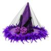 Halloween Witch Hat with Feather Decoration for Costume Party