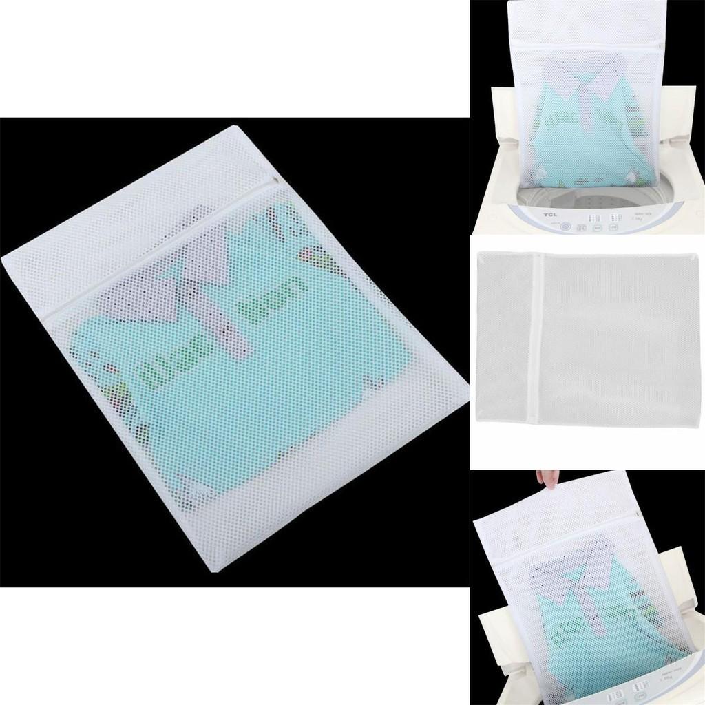 Large Size Laundry Net Zipper Washing Bag For Delicate Clothes 50x60cm Mesh Fabric