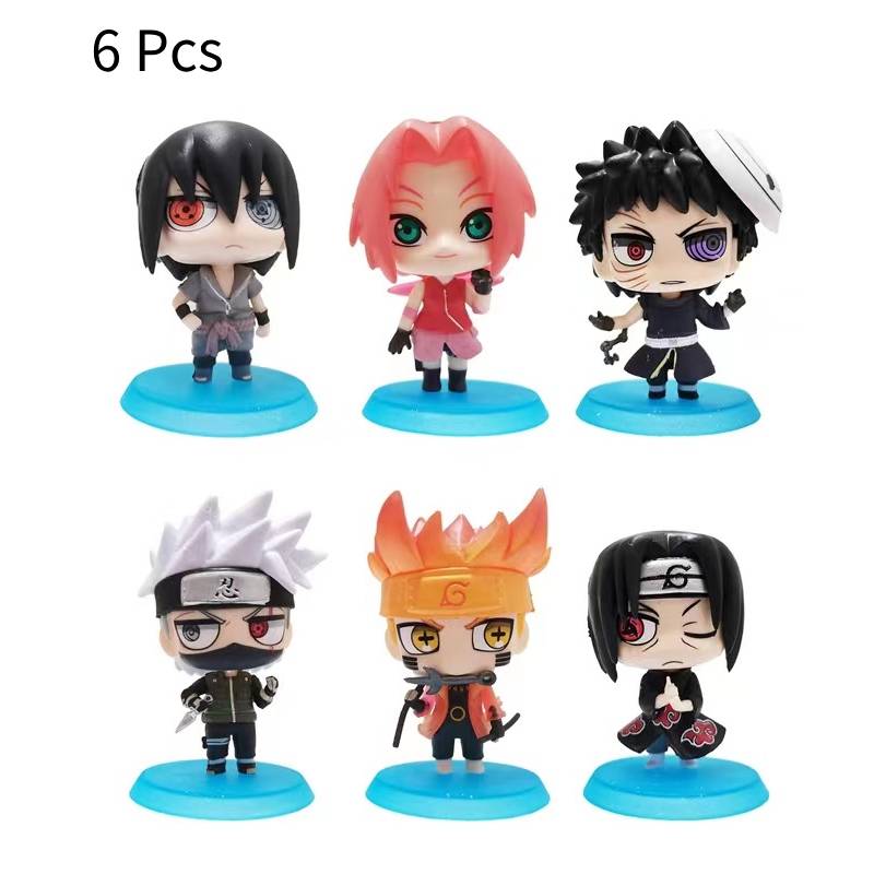 

Animation Naruto 6 Pcs Toy Doll Version Cartoon Characters Car Cake Decoration