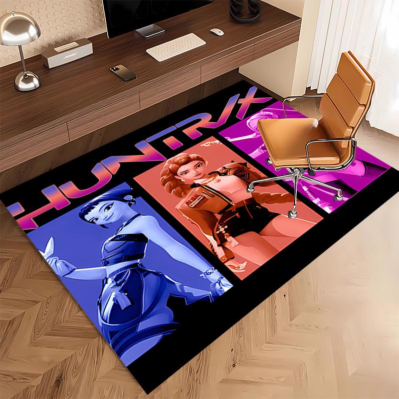 1pc Kpop Hunter11 Print Area Rug - Soft, Washable Non-Slip Indoor Mat, Living Room, Home Office Decorative Rug,Office Decorative