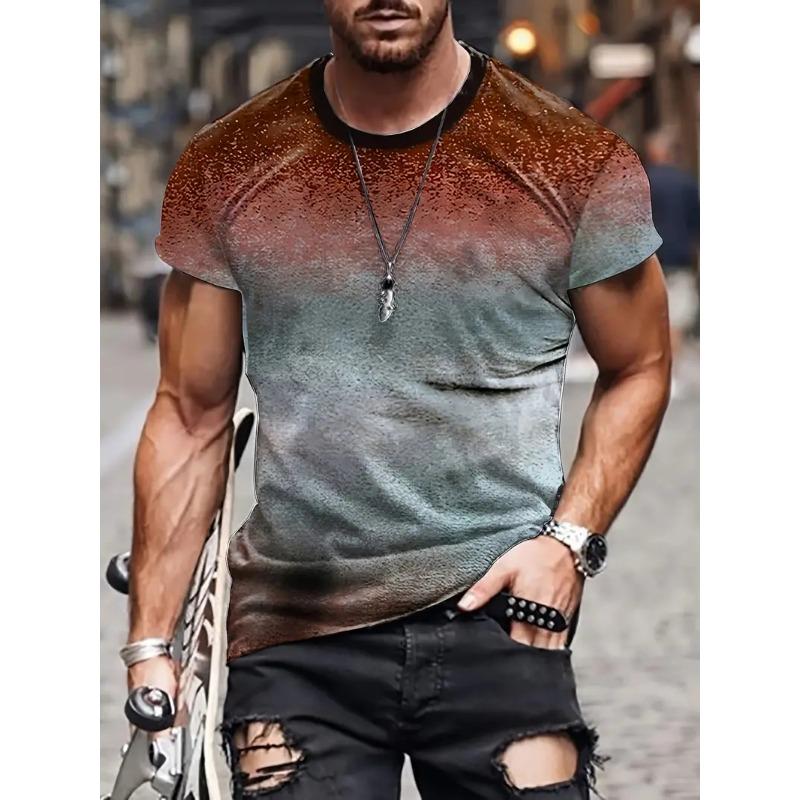 Summer New Classic Retro Fashion 3D Printed T Shirt Harajuku Men's Personality Street Cool Hip Hop Round Nec Short Sleeve Tops