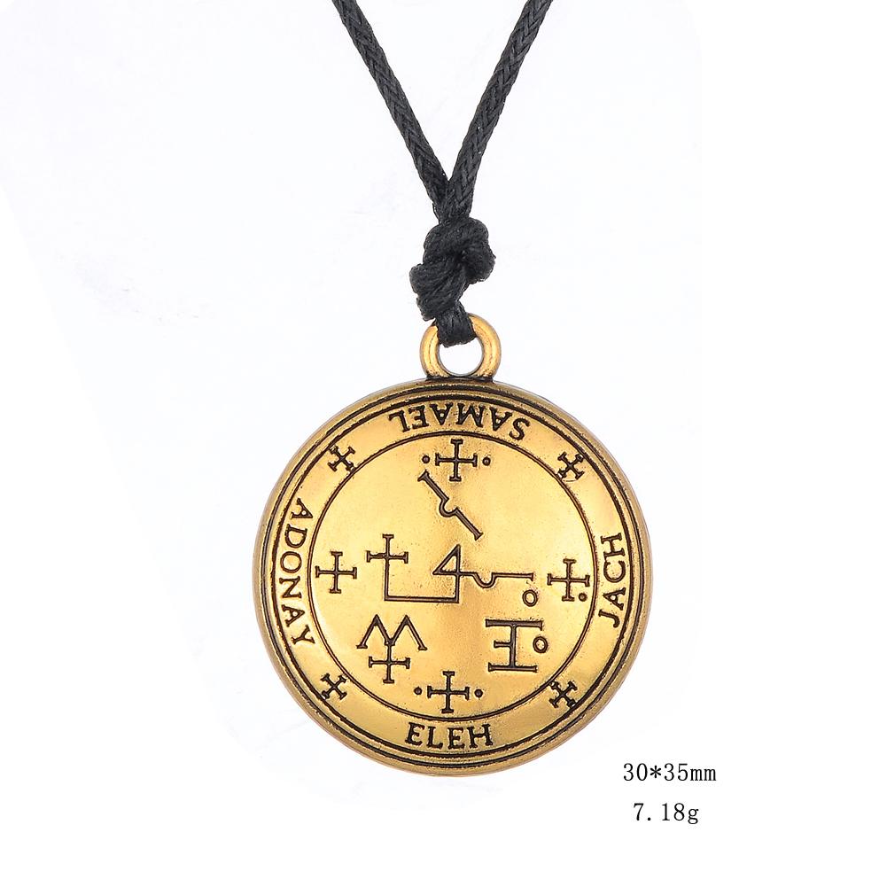 New Witch Amulet Necklace Stainless Steel Chain Pendent Necklace Adjustment Wax Rope Chain For Men Gift Jewelry Colar Choker