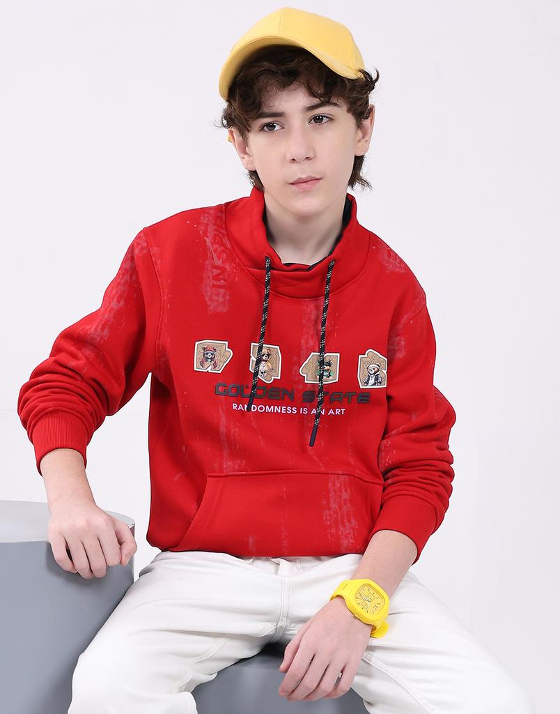 MONTE CARLO Boy's Mock Neck Full Sleeve Sweatshirt