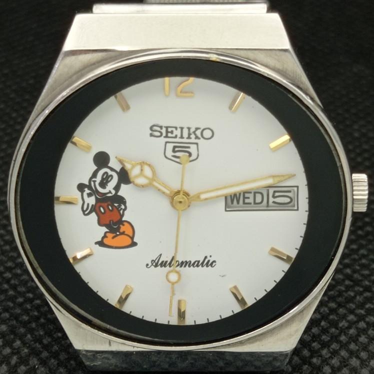 BRUKT VINTAGE SEIKO CARTOON DIAL AUTOMATISK 6309A JAPAN HERREKLOKKE 606-a314470-2 SKU606-a314470