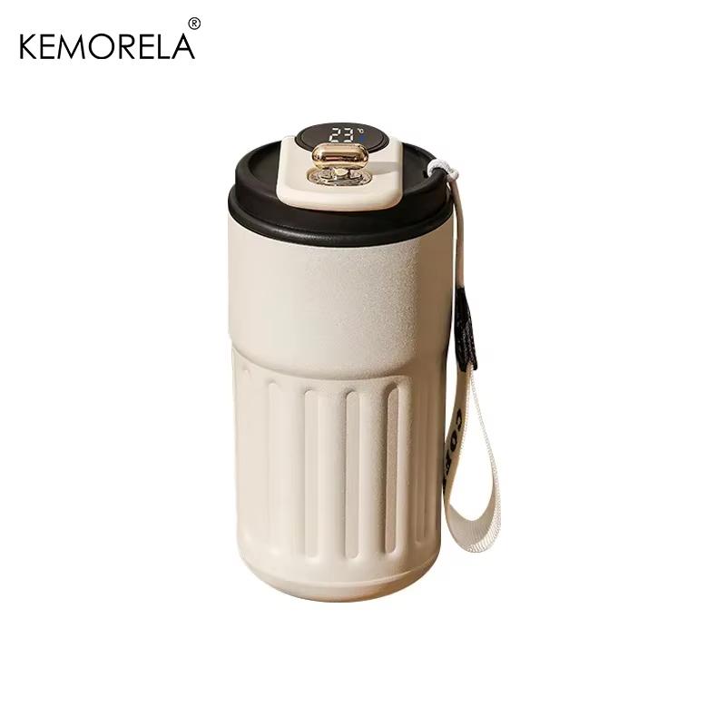 KEMORELA Умная бутылка-термос Цифровой светодиодный дисплей температуры Кофейная чашка 316 Нержавеющая сталь Вакуумная чашка Офисная чашка Бизнес Портативная кружка 450ml чёрный