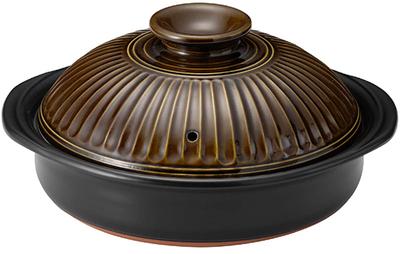 Κεραμικό δοχείο από τερακότα Banko ware Ginpo με χρυσάνθεμα μέγεθος (γλάσο καραμέλας, 6)