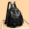 High Capacity Leather Ladies' School Backpack Feminine School Travel Bag Girls' Shoulder Bag Fashionable