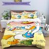 3pcs Donald Duck Family Beach Party Printed Bedding Set, Soft and Comfortable Quilt Cover for Bedroom S034
