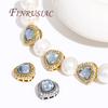 18K Gold Plated Heart Beads,Brass with Zircon Spacer Bead For Jewelry Making,Metal Bead Separators Accessories For Bracelets