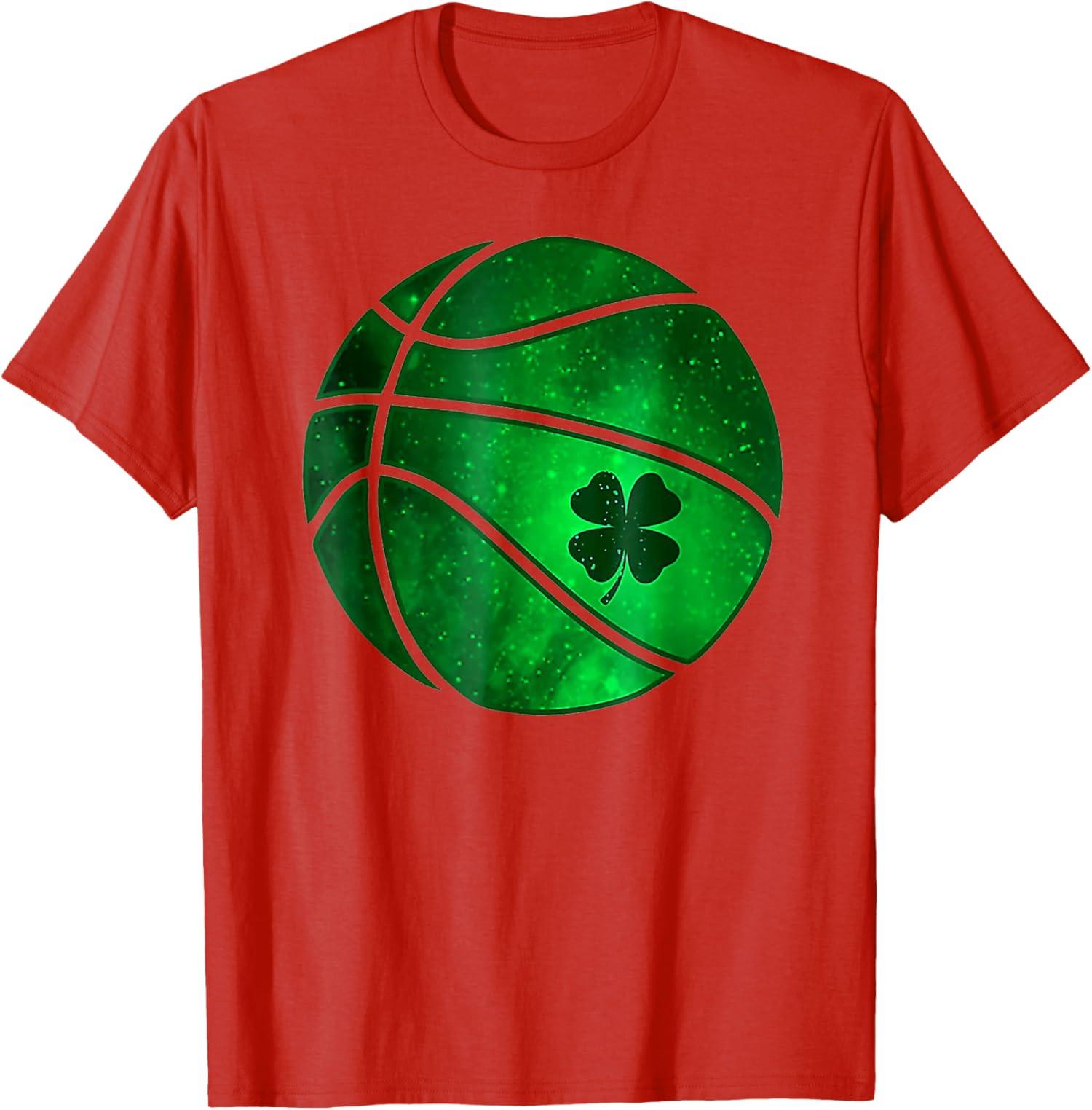 Basketball Lucky Clover Irish Saint Patricks Day Unisex T-Shirt S разноцветный