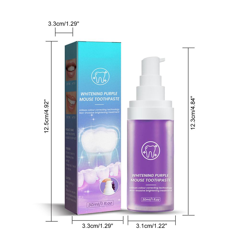 30 ml Zubní pasta na odstranění skvrn na zuby Zubní pasta Purpurová zubní pasta Čištění úst pro bělení zubů dospělých