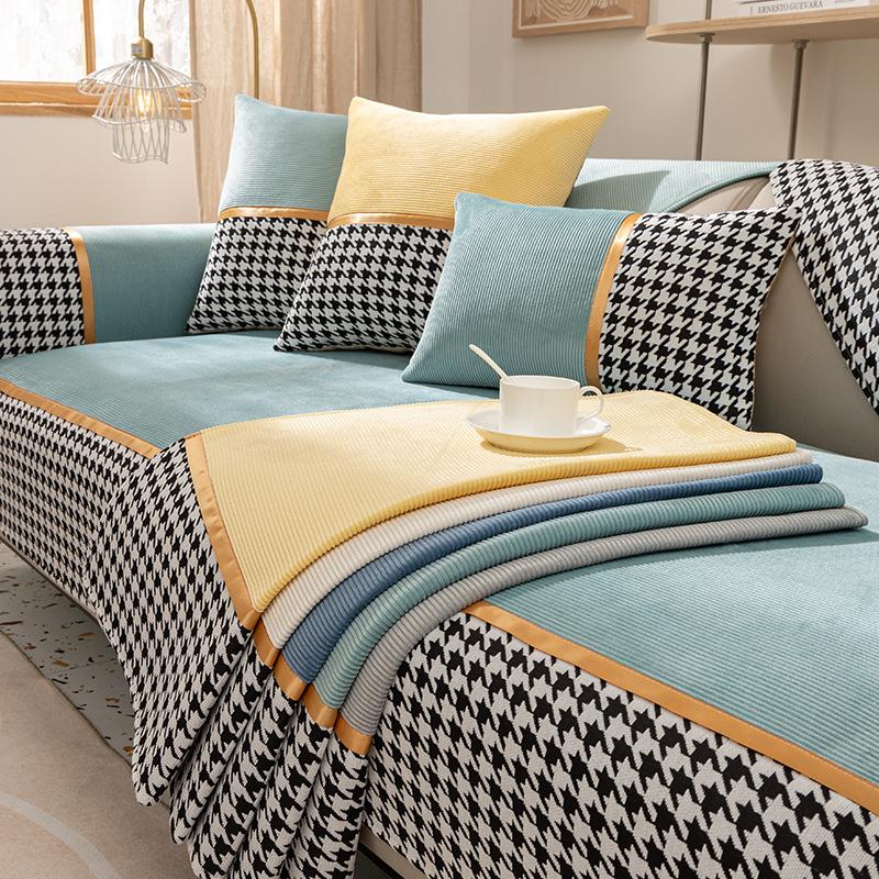 Qiandongge Sofa Cushion, Universal Light Luxury Seat Cushion In All Seasons,  New Non-Slip Leather Sofa Cover Cover Cloth Towel