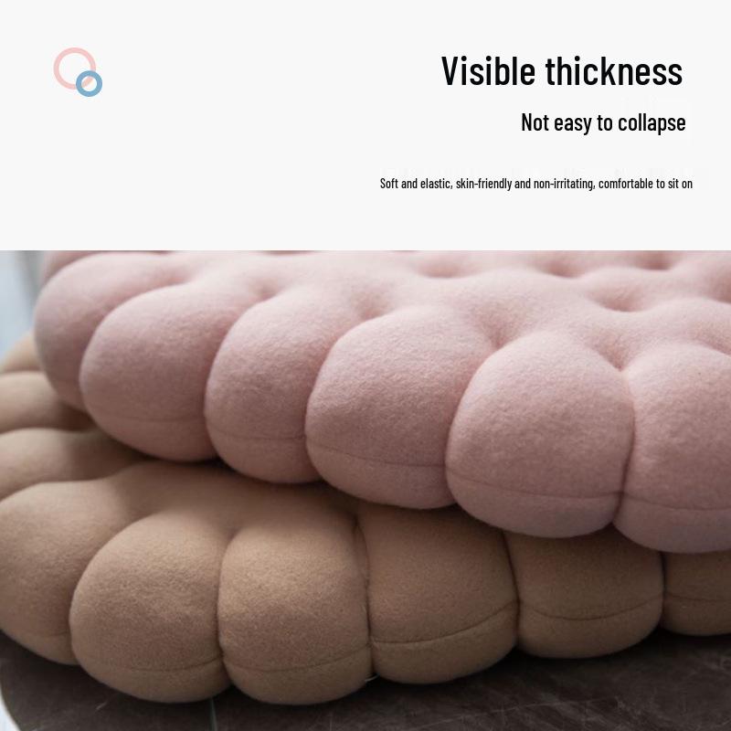 Japanese Handmade Irregular Cookie-Shaped Cushion - Creative Thickened Seat for Students and Home