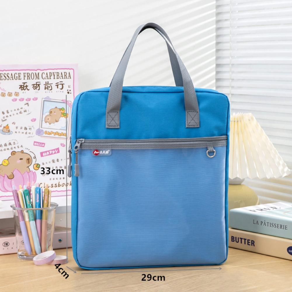 A4 Zipper Pouch Bag Oxford cloth Document Bag New File Bag  School Office Supplies небесно-голубой
