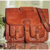Man Genuine Vintage Leather Messenger Shoulder Laptop Bag Briefcase All In One