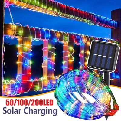 Luci Solari a Corda Luci a Tubo LED Stringhe Luminose Luci Fatate da Esterno Impermeabili per Festa Giardino Patio Casa Matrimonio Decorazioni di Natale
