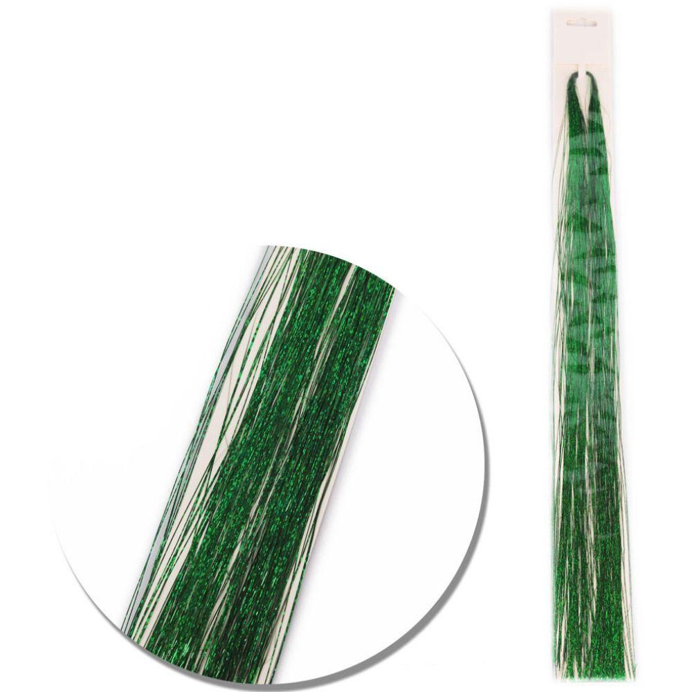 Straight Sparkly Ponytail Braiding Headdress Sparkle Shiny Hair Tinsel Rainbow Silk Hair Extensions